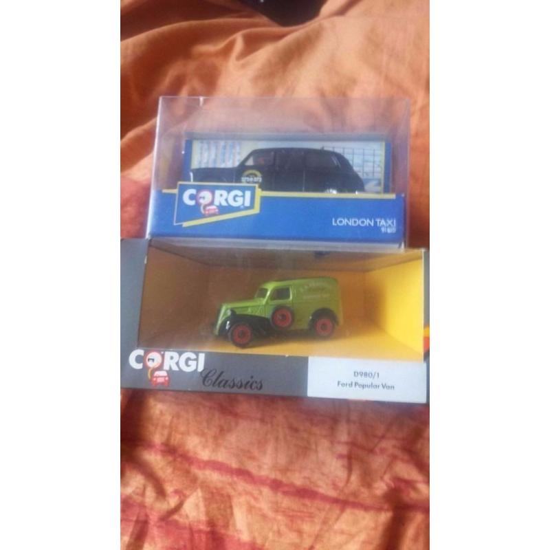 NEW IN BOXES CORGI CARS NEVER USED AND NEVER BEEN OUT OF BOXES