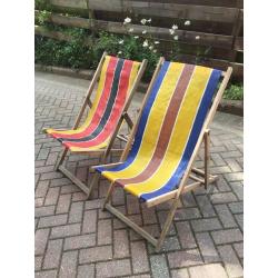 Deckchairs vintage great condition coloured stripes