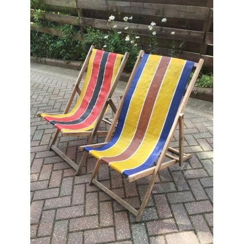 Deckchairs vintage great condition coloured stripes