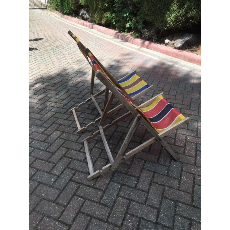 Deckchairs vintage great condition coloured stripes