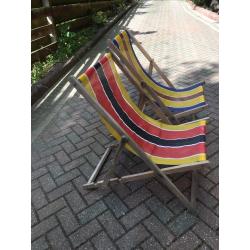 Deckchairs vintage great condition coloured stripes