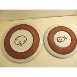 2 Plates by Famous Irish Ceramicist Stephen Pearce. Dinner Plate & Side Plate Irish Studio Pottery