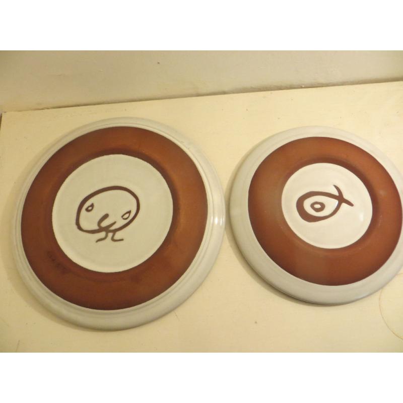 2 Plates by Famous Irish Ceramicist Stephen Pearce. Dinner Plate & Side Plate Irish Studio Pottery