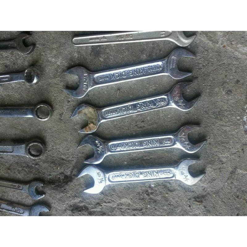 Selection of approx 40 spanners upto size 30 all made 8n england or good makes