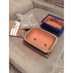 Two Brand New Bonsai Pots plus Soil