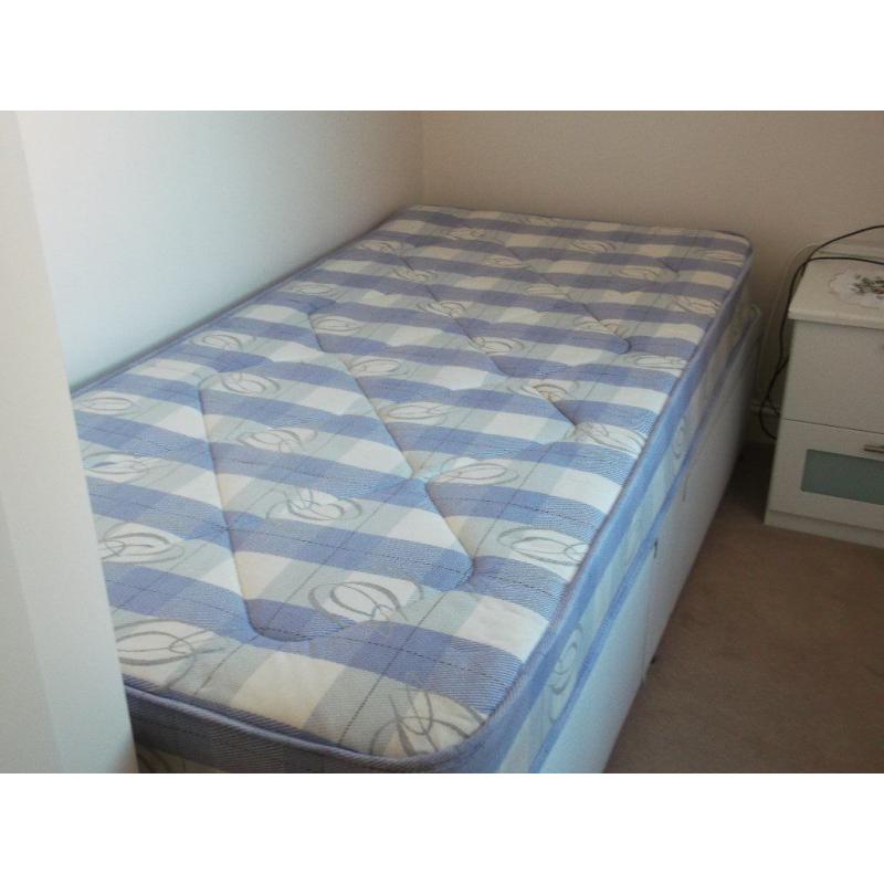 Single divan bed and headboard