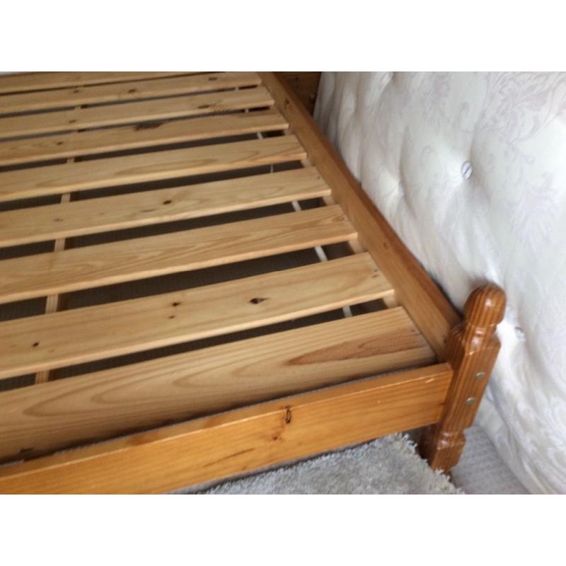 Pine double bed.