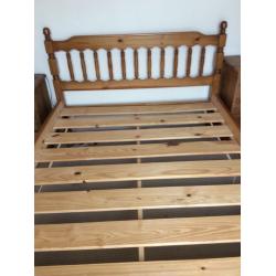 Pine double bed.