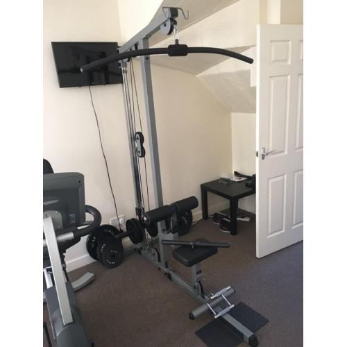 Lat Pull Down Machine and Weights