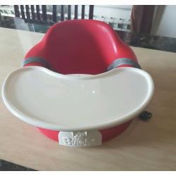 Red Bumbo chair with Harness and Tray