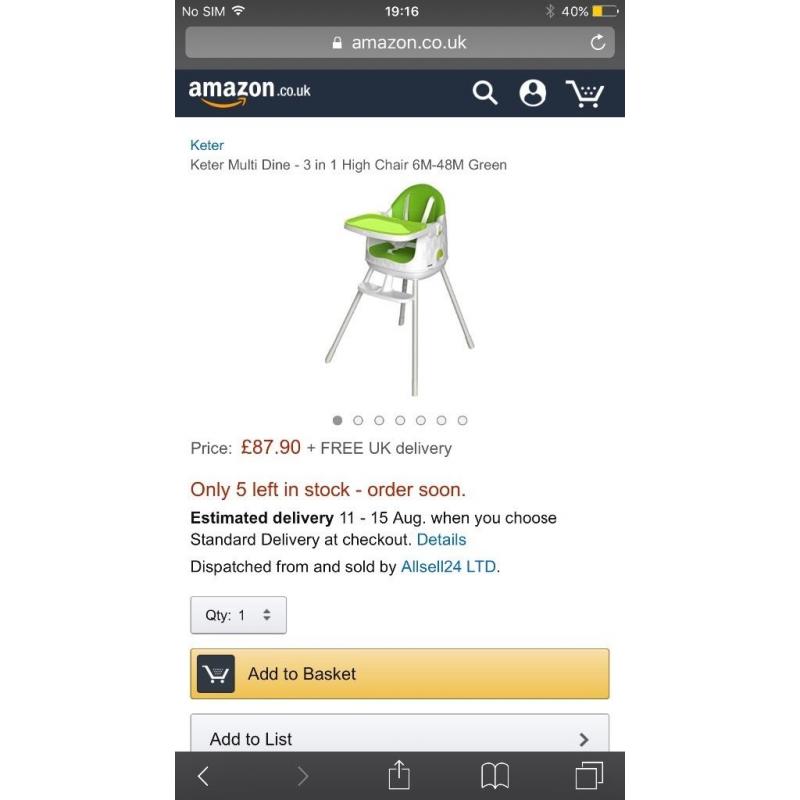 Keter high Chair