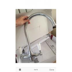 Reginox dual level chrome kitchen tap - Victorian/ vintage style
