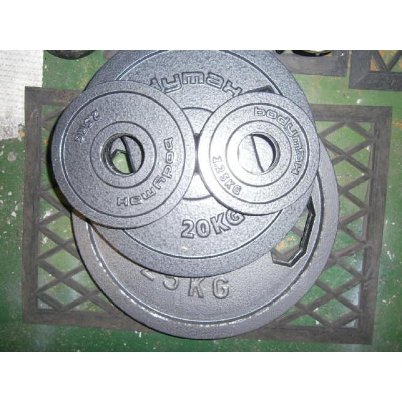 Olympic weights 107.5kg in total and large sizes.