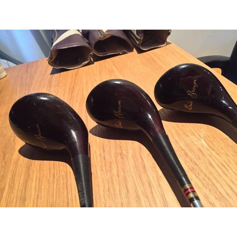 Golf Bag with 3 Eric Brown Drivers, 8 Irons Golf Clubs, 8 Golf Balls & Glove
