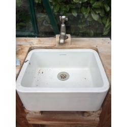 TWYFORDS MADE - Belfast Sink Handbasin & Tap & Stand for Sale - Dimensions L344 x W340 x D180