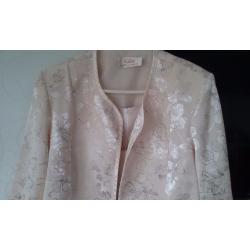 Dress and jacket with fascinator and size 8 shoes if required.