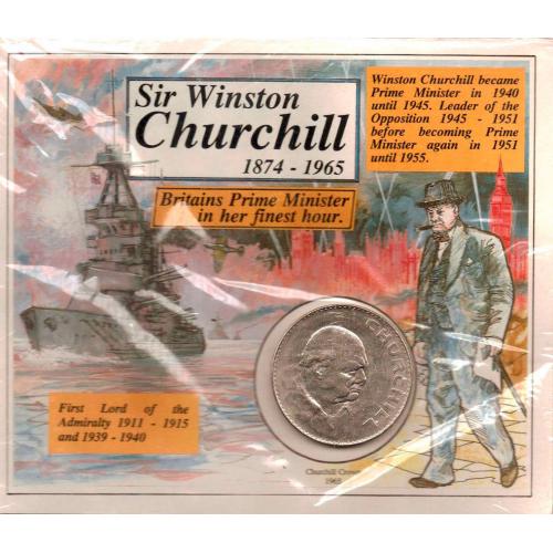 Coin: 1965 Churchill Crown, in it's original sealed presentation card