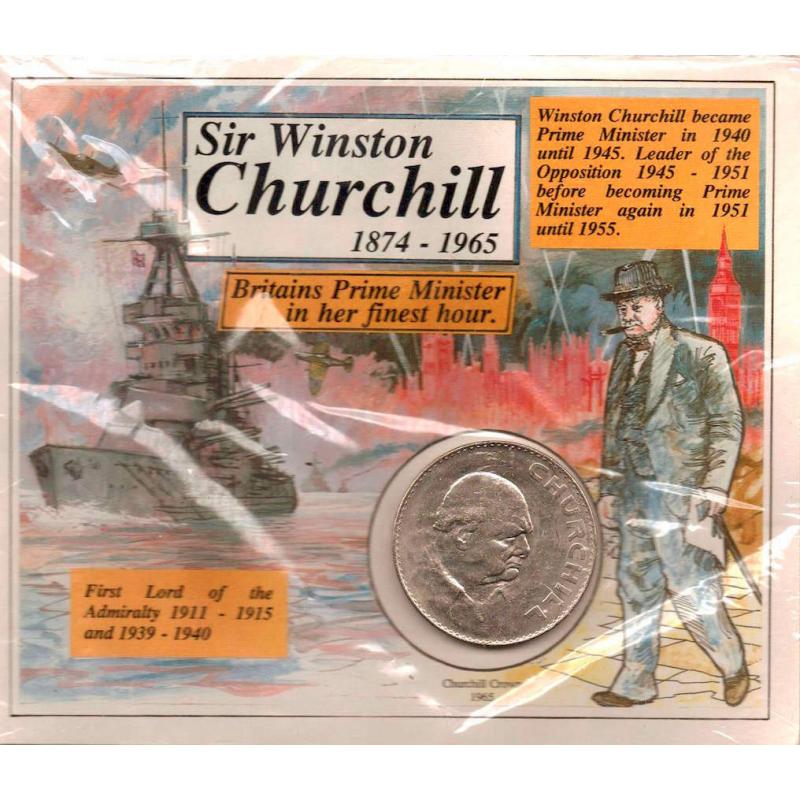 Coin: 1965 Churchill Crown, in it's original sealed presentation card