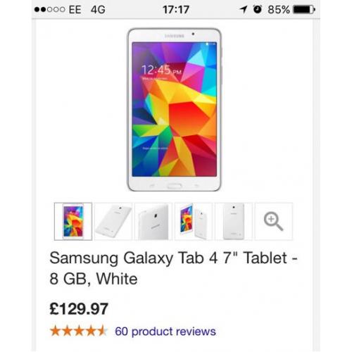 Samsung Galaxy Tab 4 7" Tablet - android as new