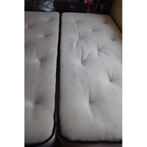 Super King Size Bed with Memory Foam Mattress Zip & Link