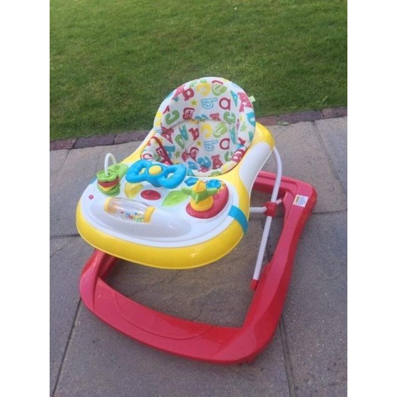 Mothercare B Baby Nursery ABC Rolling Walker with Lighted Musical Toy Tray