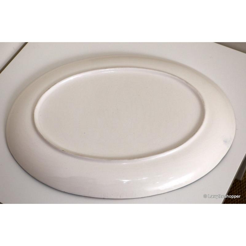 Peacock Design Large Serving Platter / Plate