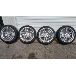 Alloy wheels 17 '' + 4 x tyres 205 45 17 HONDA,Hyundai,Daewoo,KIA,Mitsubishi,Nissan,Rover,and more..
