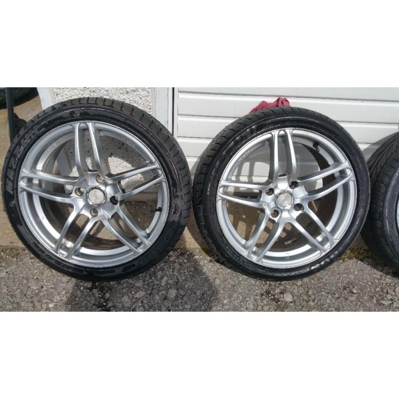 Alloy wheels 17 '' + 4 x tyres 205 45 17 HONDA,Hyundai,Daewoo,KIA,Mitsubishi,Nissan,Rover,and more..