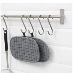 IKEA Kitchen utensils WALL RAIL stainless steel with x10 S-Hooks