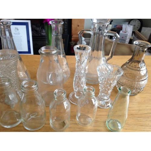 19 glass vases - wedding