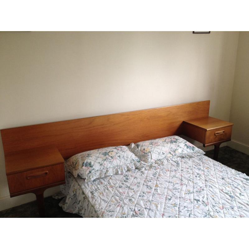 G Plan Vintage Headboard and side tables