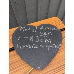 Quirky metal arrow sign pub restaurant advertising direction house name