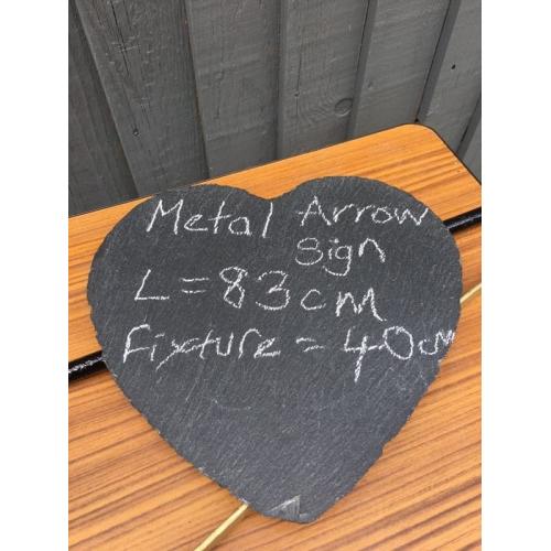 Quirky metal arrow sign pub restaurant advertising direction house name