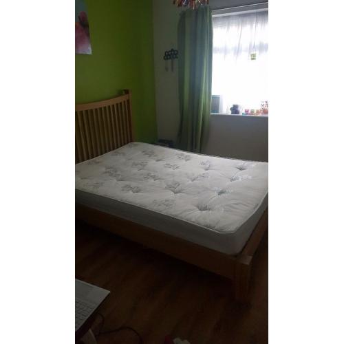 Second hand bed frame with nearly new orthopedic mattress
