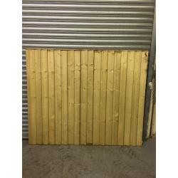 Pressure treated flat top feather edge fence panels