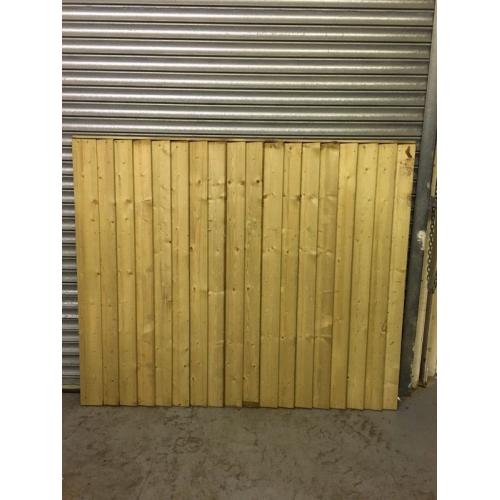 Pressure treated flat top feather edge fence panels