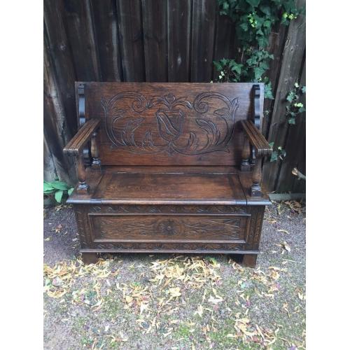 Hall Seat - Antique, interesting centrepiece. Hand carved design.