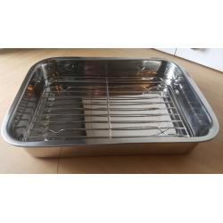 38 cm stainless steel roasting pan, used only once!