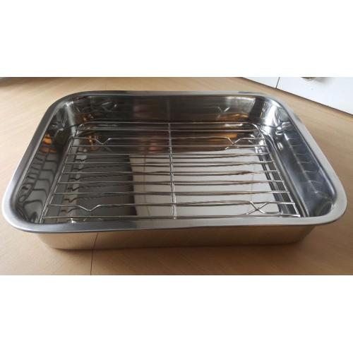 38 cm stainless steel roasting pan, used only once!