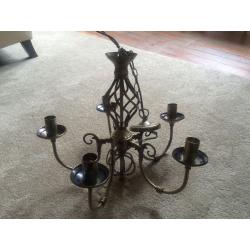 Brass 5 arm chandelier for sale