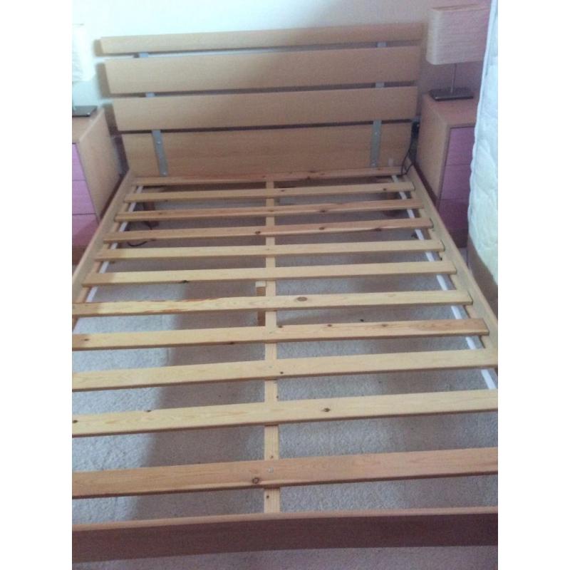 Beech effect 4' 6 double bed