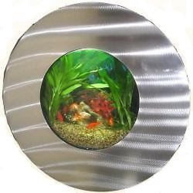 Circular wall hung fish tank