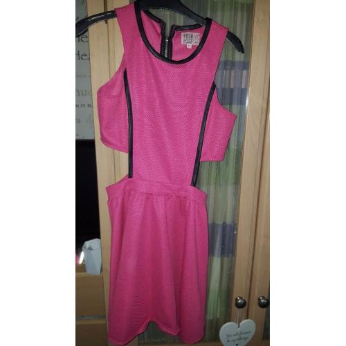 Size 10 neon rose pink cut out dress