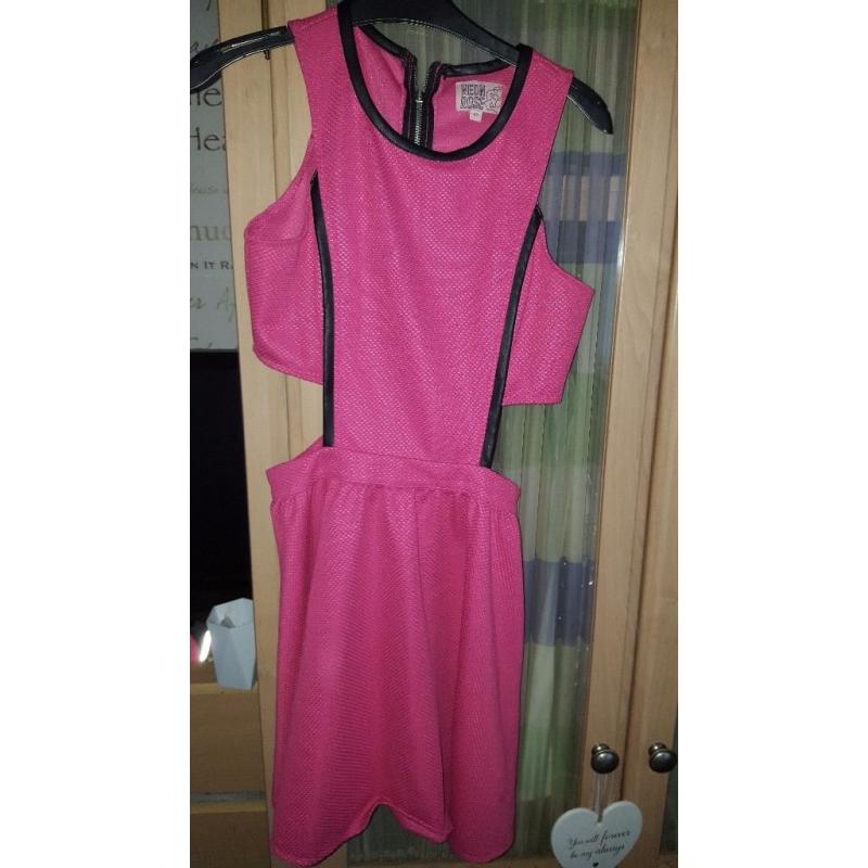 Size 10 neon rose pink cut out dress