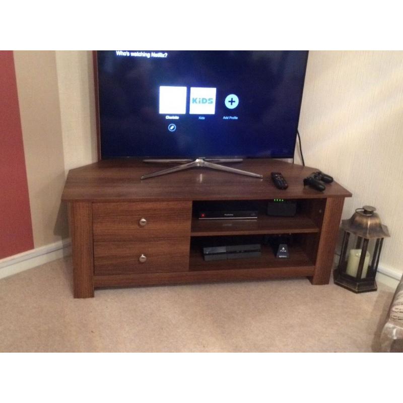 Dark wood TV unit