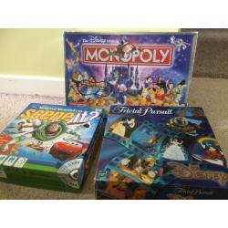 3 x Disney board games, trivial pursuit, scene it? And monopoly - toys