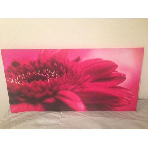PINK GERBERA DAISY WALL ART CANVAS