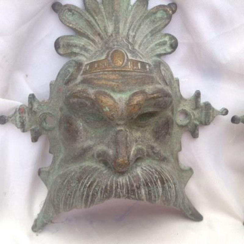 Two old large trunk handles