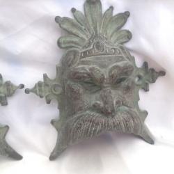 Two old large trunk handles