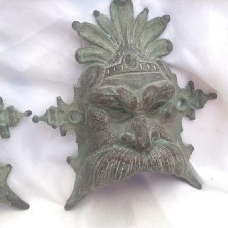 Two old large trunk handles